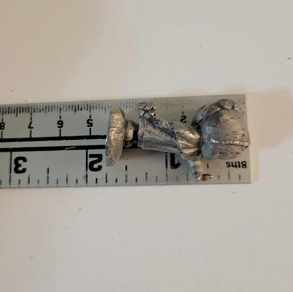 Hallmark Little Gallery Fine Pewter Girl w Bird Figurine Miniature - Picture 9 of 9